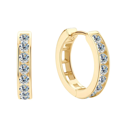 Round hoop moissanite earrings
