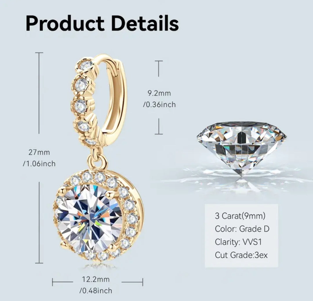Classic moissanite earrings