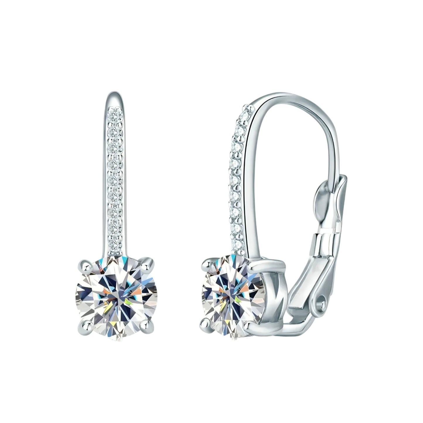 Clip moissanite earrings