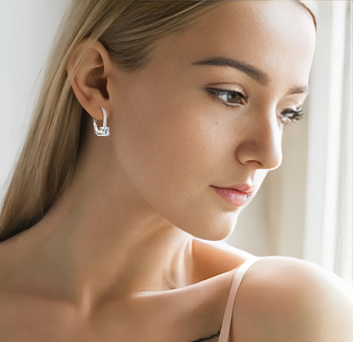 Clip moissanite earrings