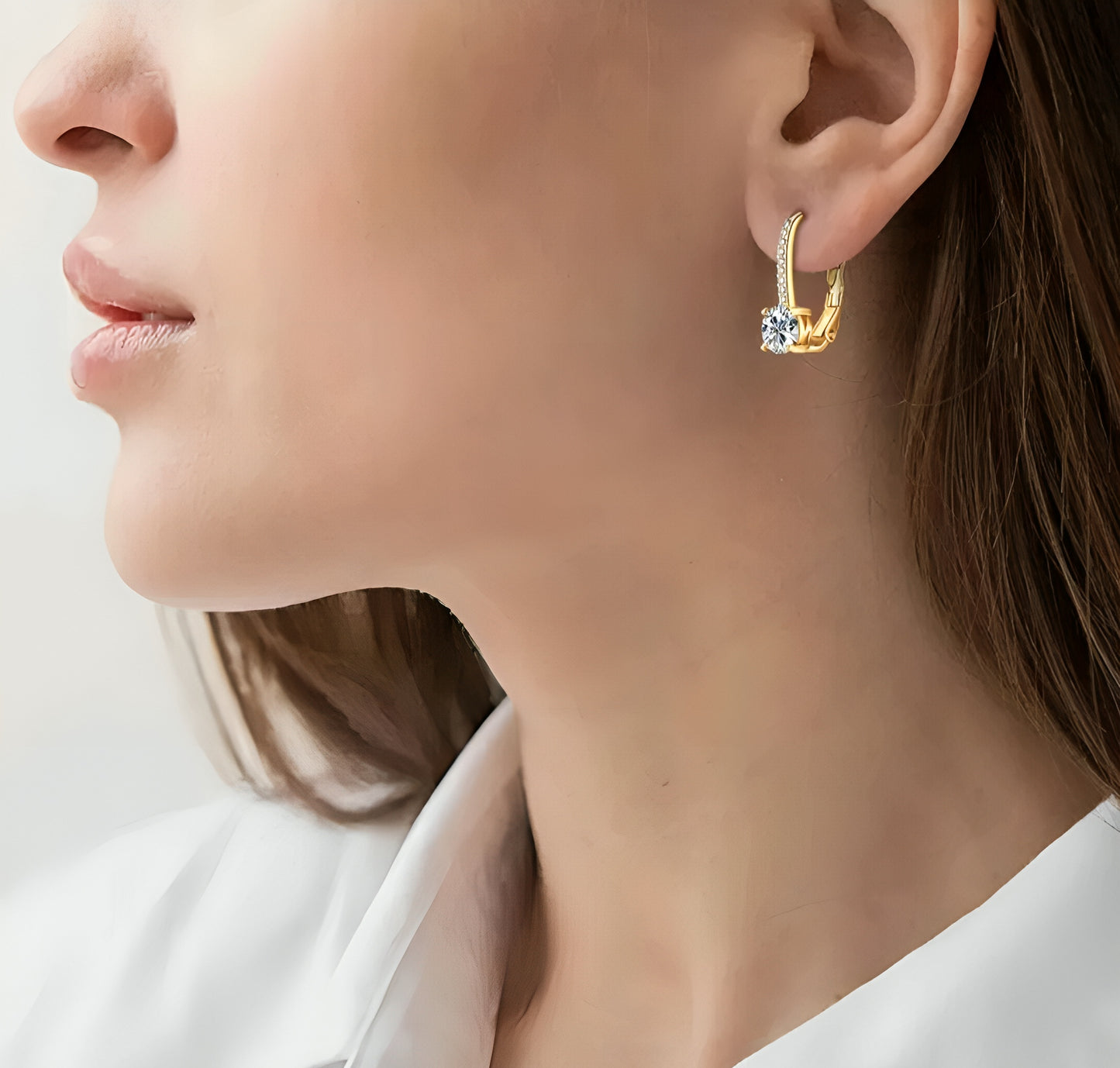 Clip moissanite earrings