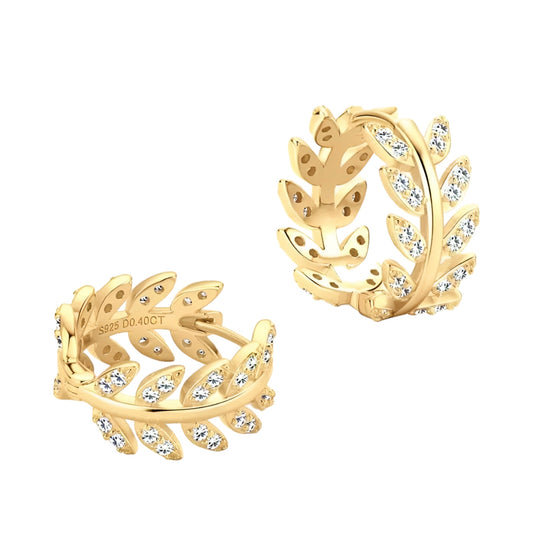 Round leaf moissanite earrings