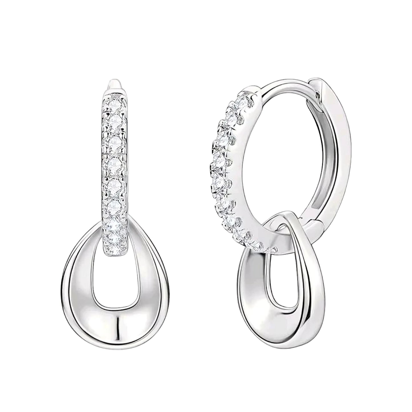 Unique shape moissanite earrings