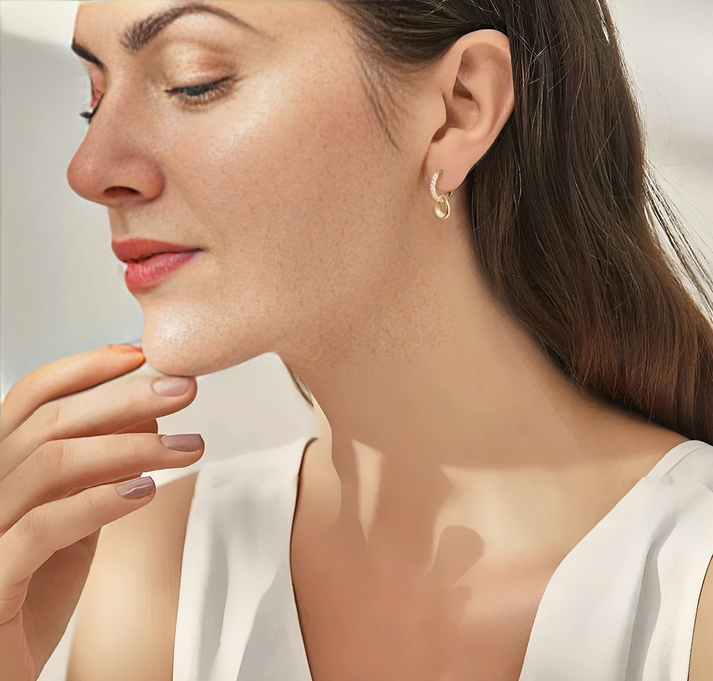 Unique shape moissanite earrings