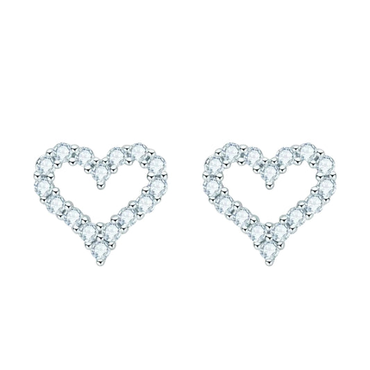 Heart shape moissanite earrings