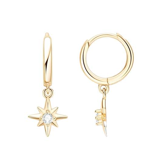 Star shape moissanite earrings
