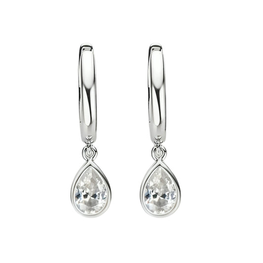 Pear cut moissanite earrings