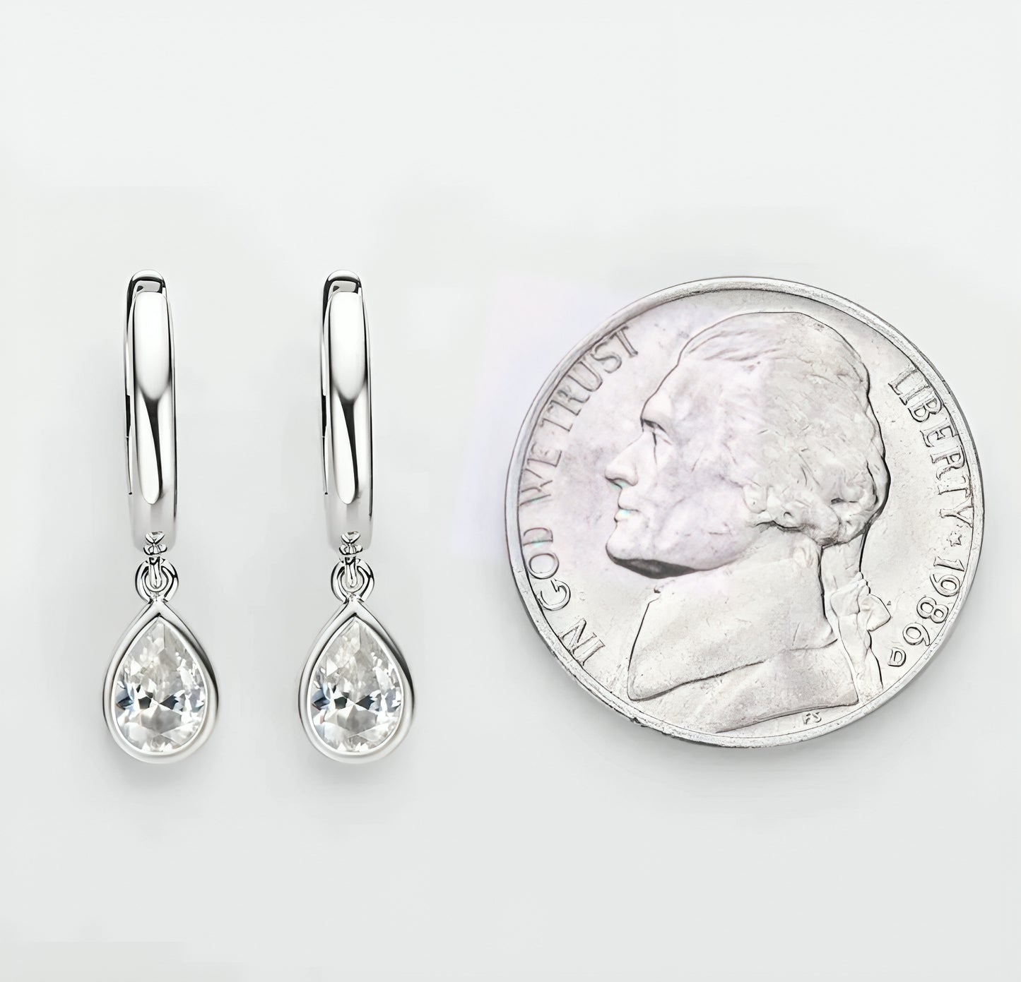 Pear cut moissanite earrings