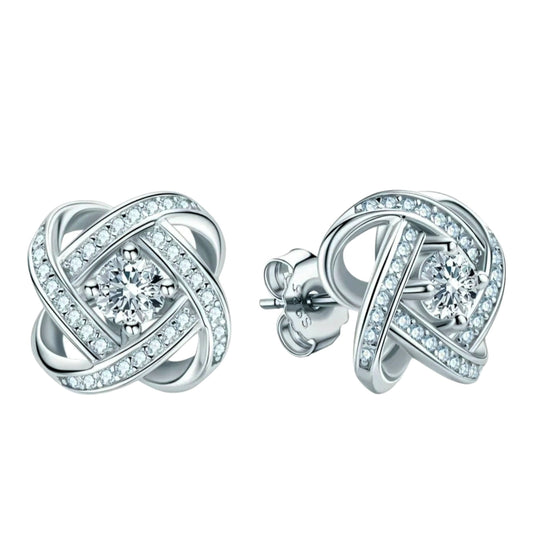 Twist stud moissanite earrings