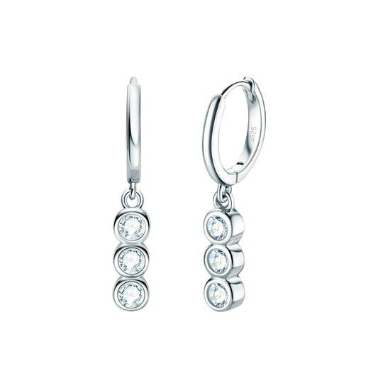 Drop hoop moissanite earrings