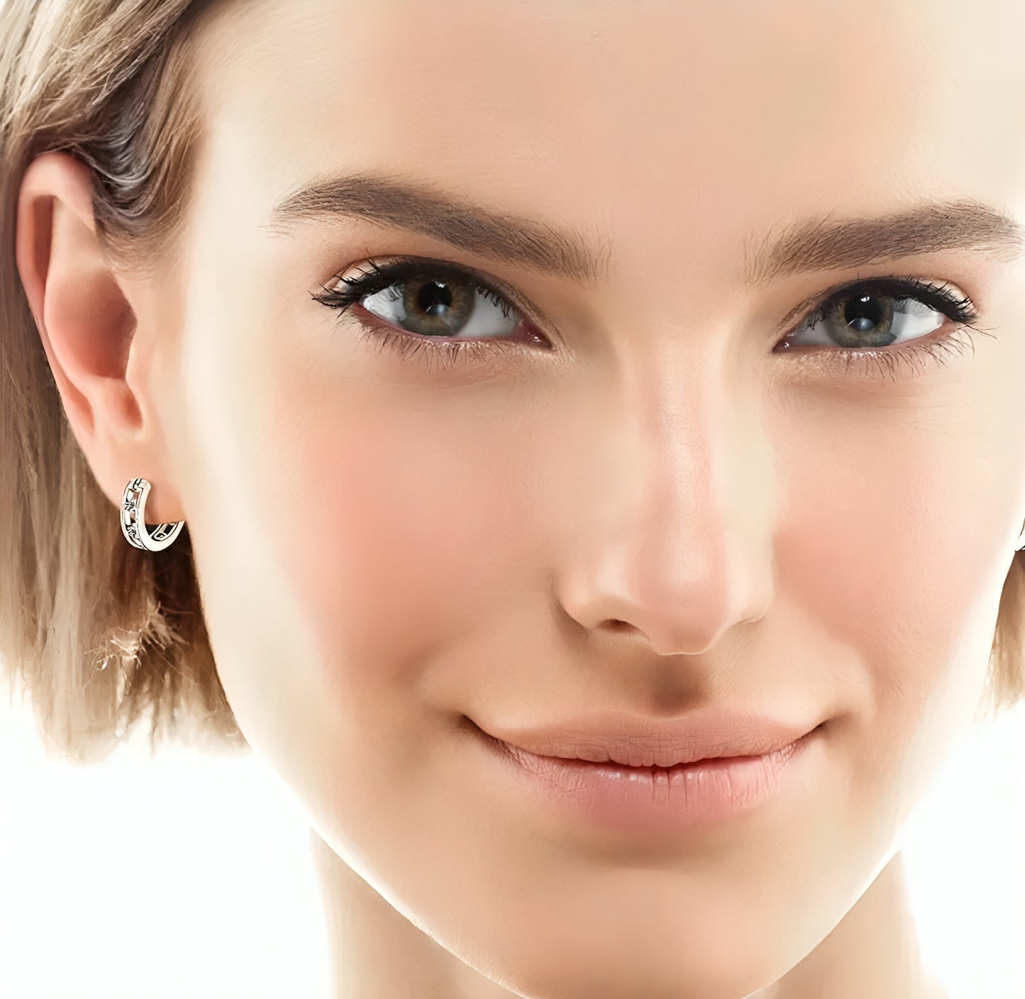 Earrings, real 2.5mm 12pcs moissanite stones, earrings pair, 925 sterling silver
