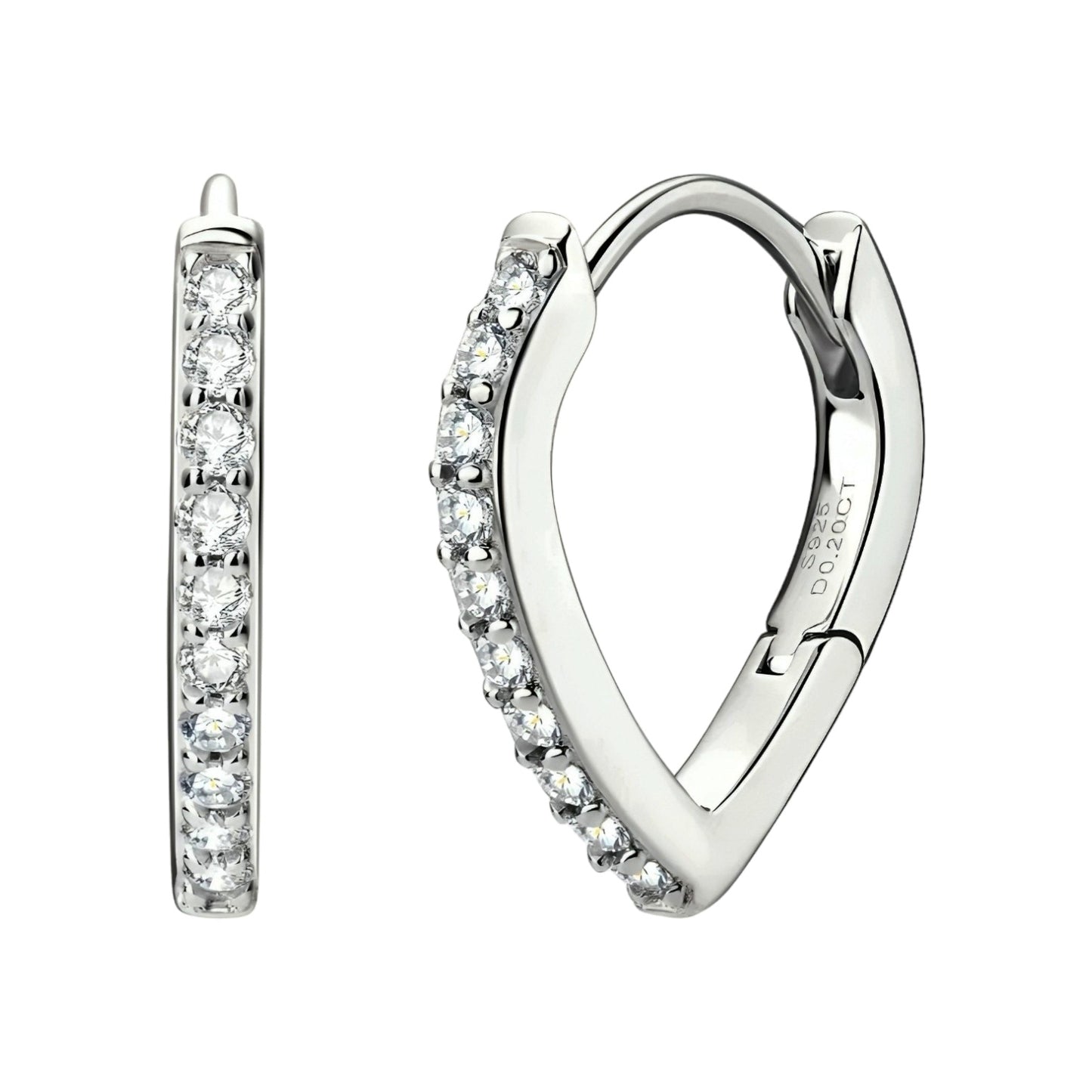 Earrings, real 1.7mm 20pcs moissanite stones, 925 sterling silver