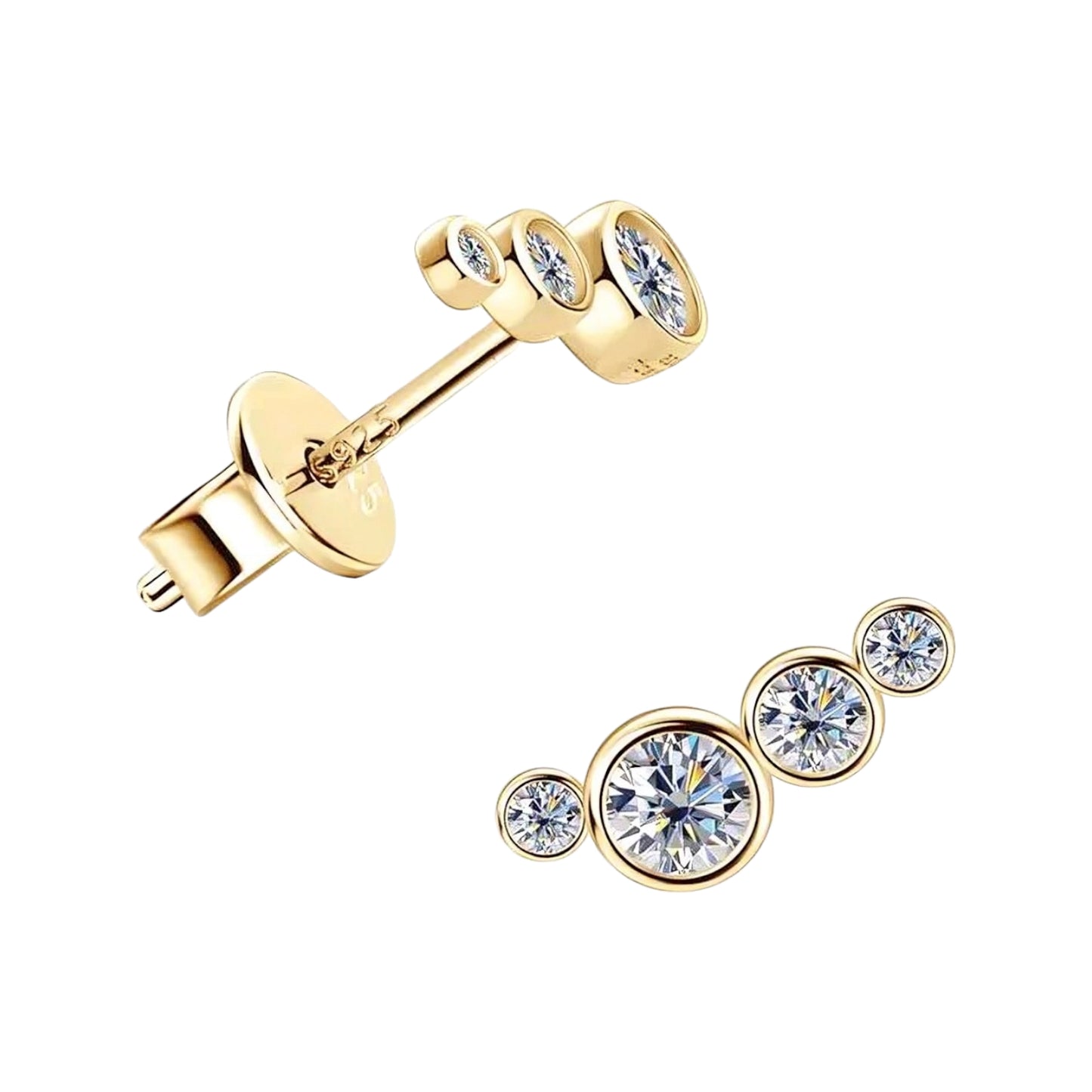 Moissanite Earrings with four stones