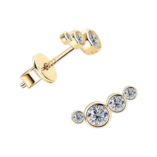 Moissanite Earrings with four stones