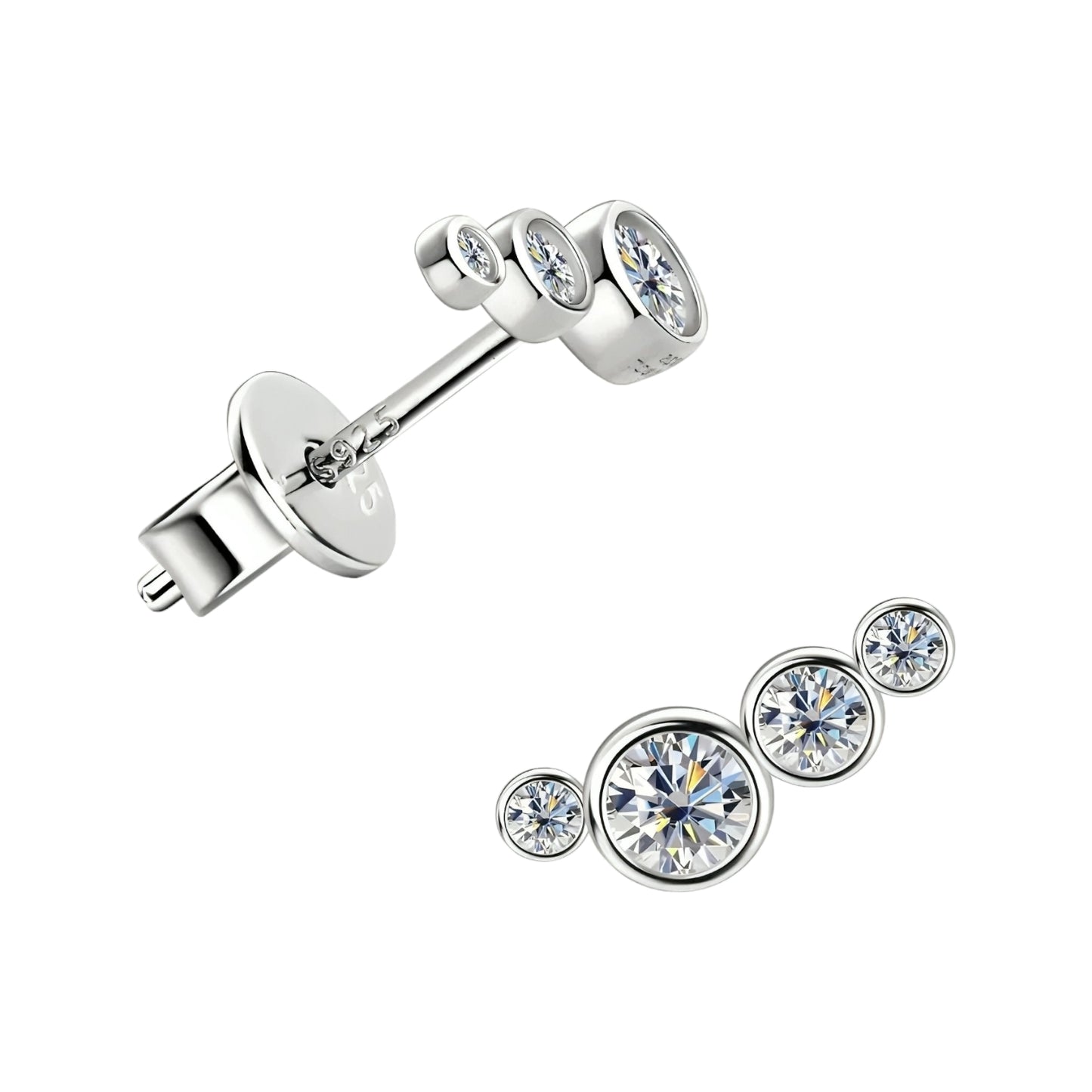 Moissanite Earrings with four stones