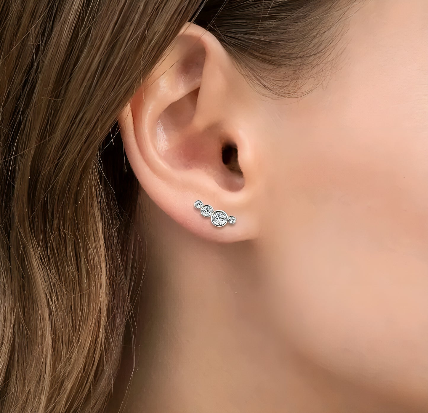Moissanite Earrings with four stones