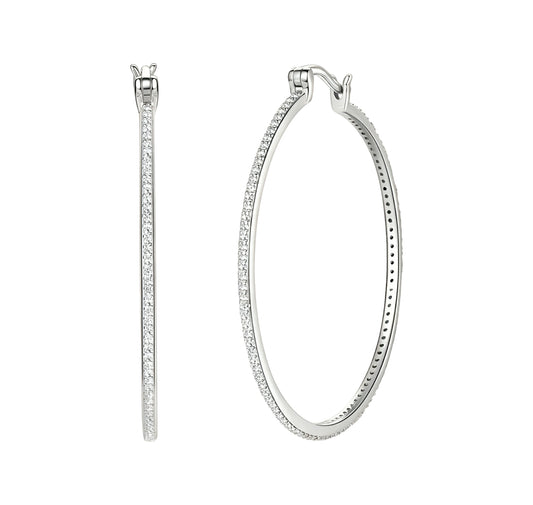 Hoop circle Moissanite Earrings