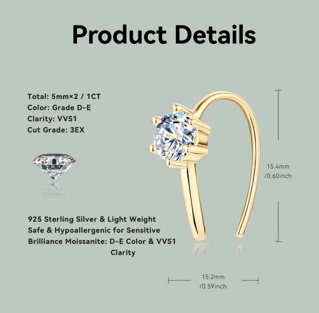 Moissanite hoop earrings