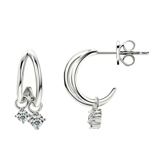 Drop stud moissanite earrings