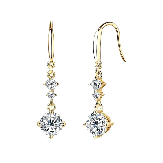 Drop hook moissanite earrings