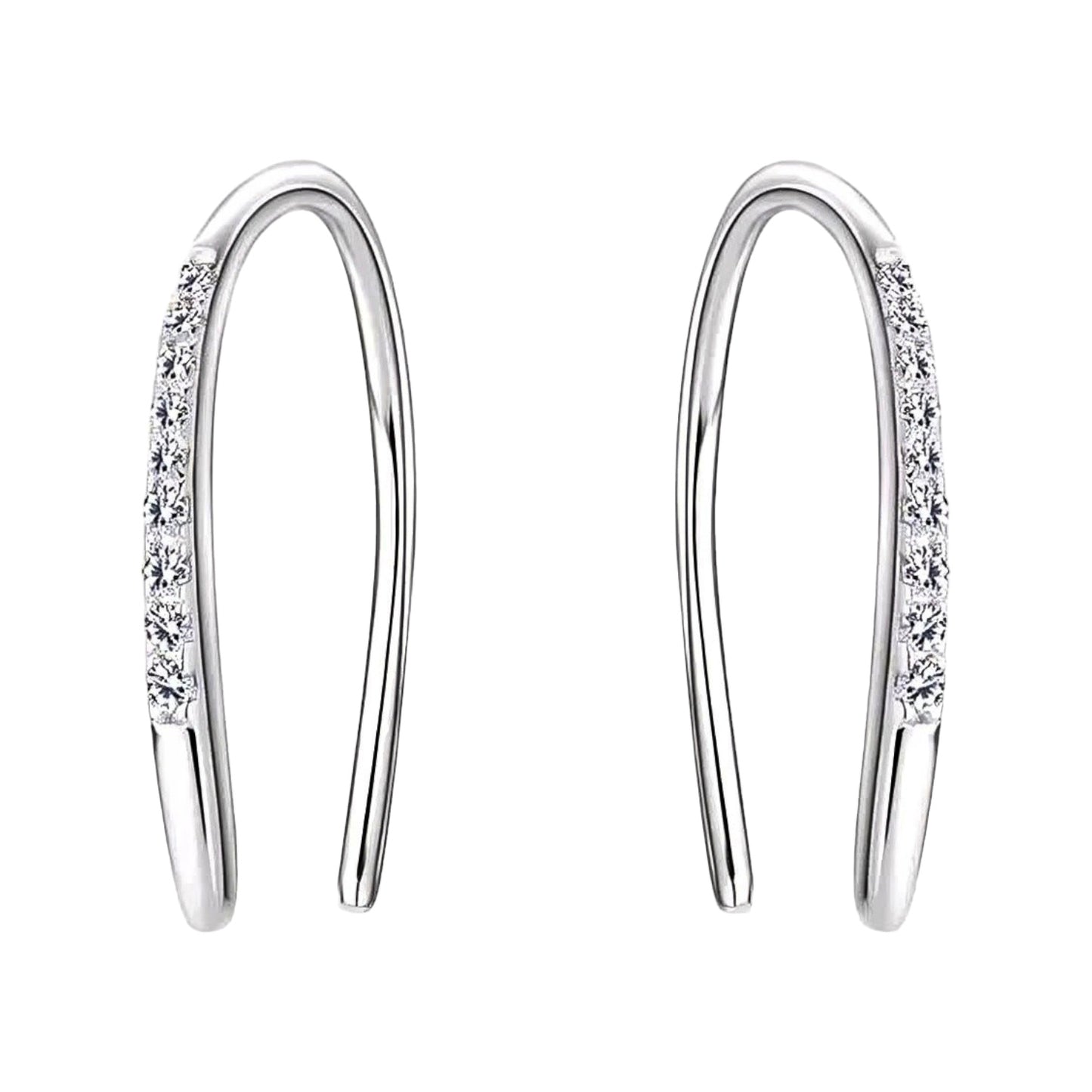 U shape moissanite earrings