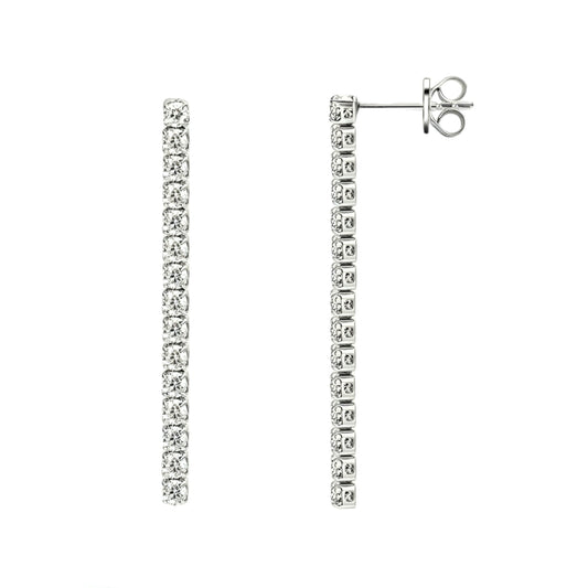 Chain drop earrings with moissanite stones