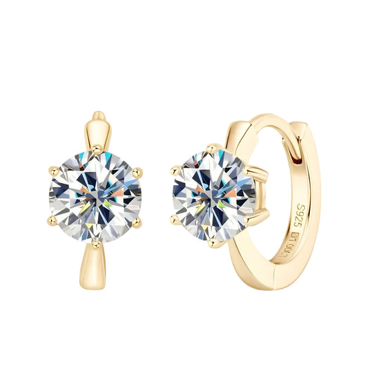 Stud earrings with moissanite stones