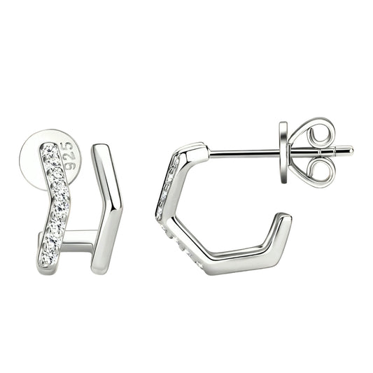 Geometric shape moissanite earrings