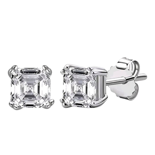 Four claw stud moissanite earrings