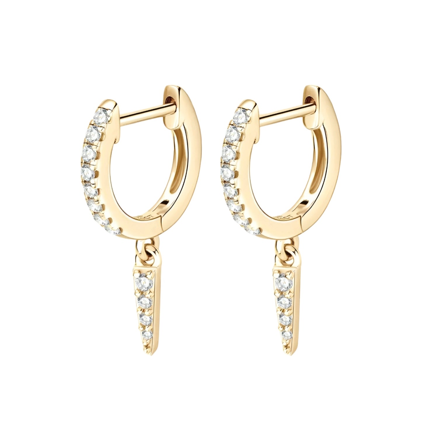 Drop hoop moissanite earrings