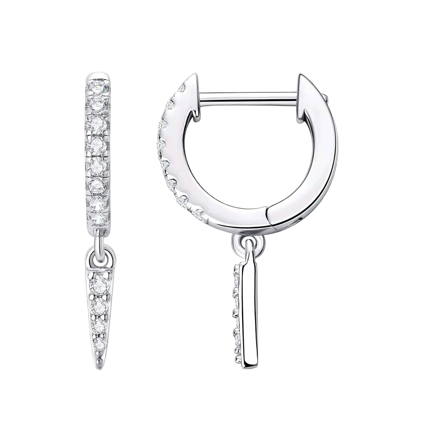 Drop hoop moissanite earrings
