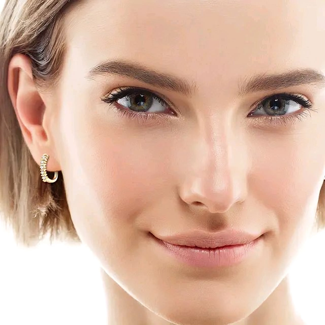 U shape moissanite earrings