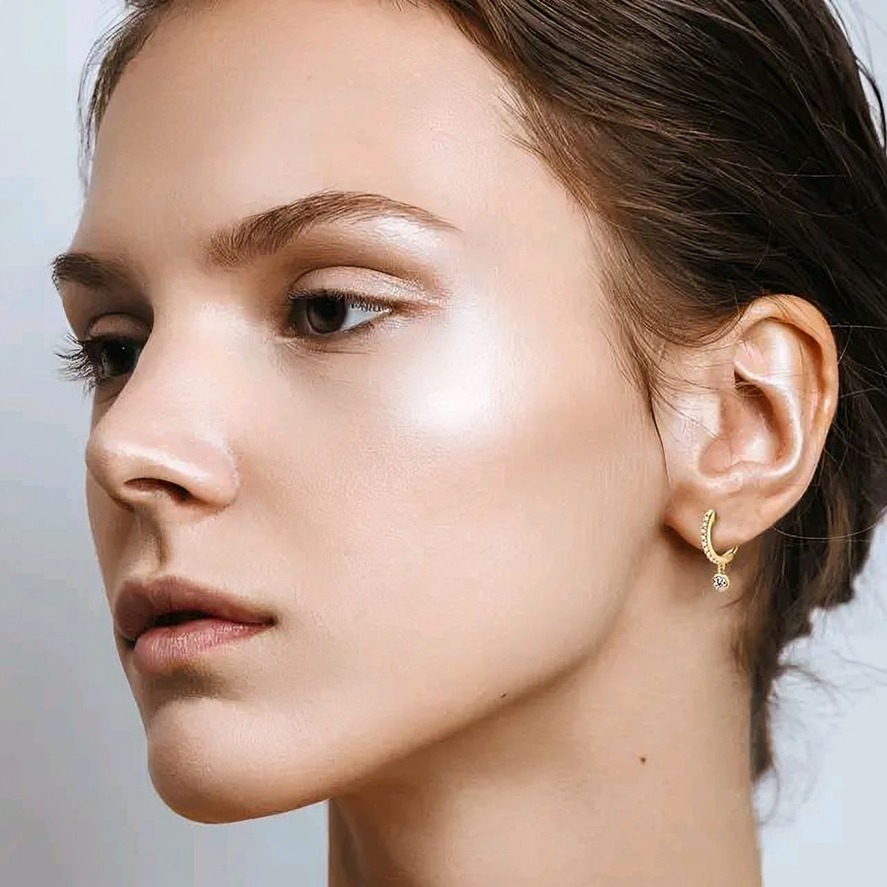 Drop moissanite earrings