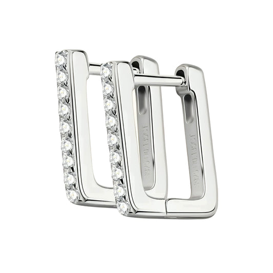 Rectangular shape moissanite earrings