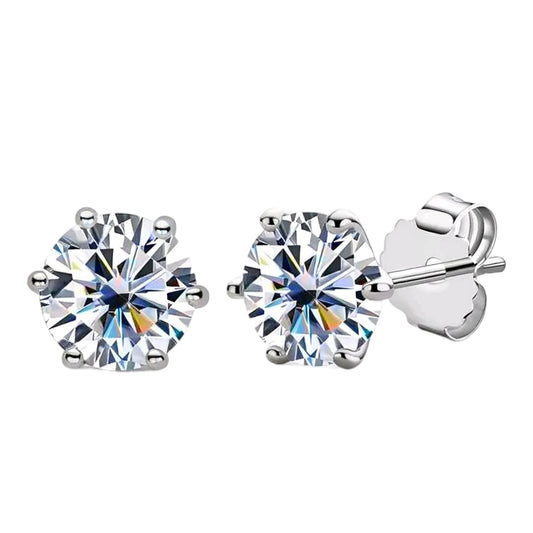 Round shape moissanite earrings