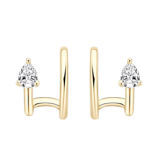 Classic round earrings with moissanite stones