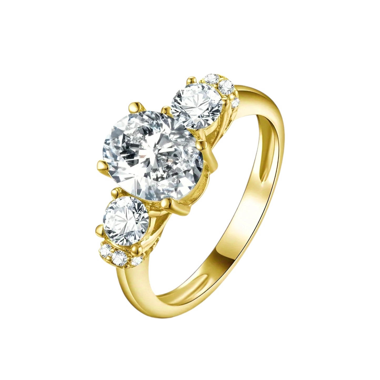 10k real yellow gold ring with 2ct moissanite