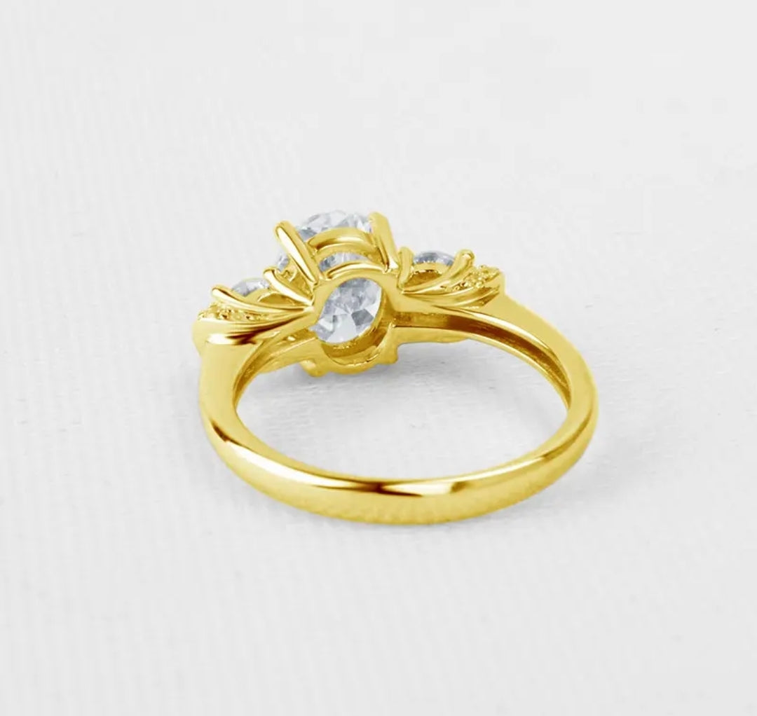 10k real yellow gold ring with 2ct moissanite