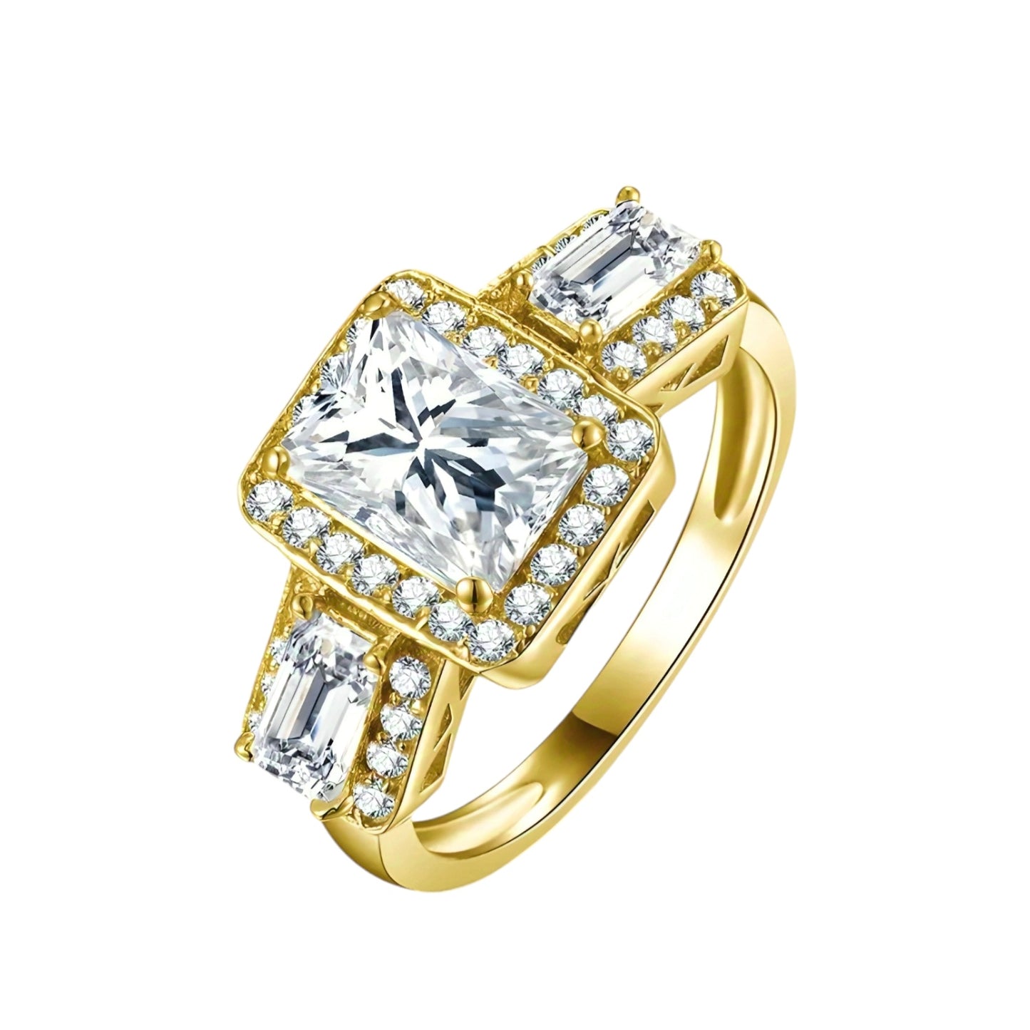 10k real gold ring with 2ct moissanite