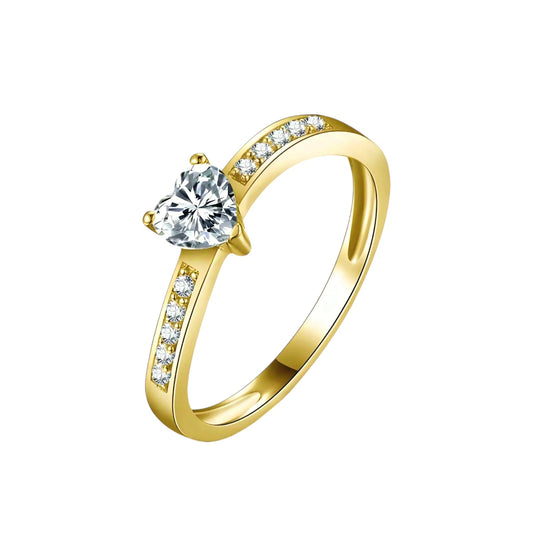 10k real gold ring with 5mm moissanite
