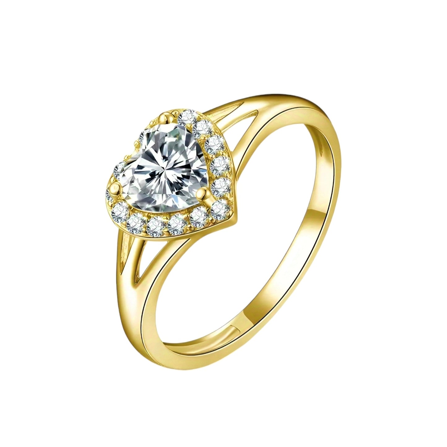 10k real gold ring with 6*6mm moissanite