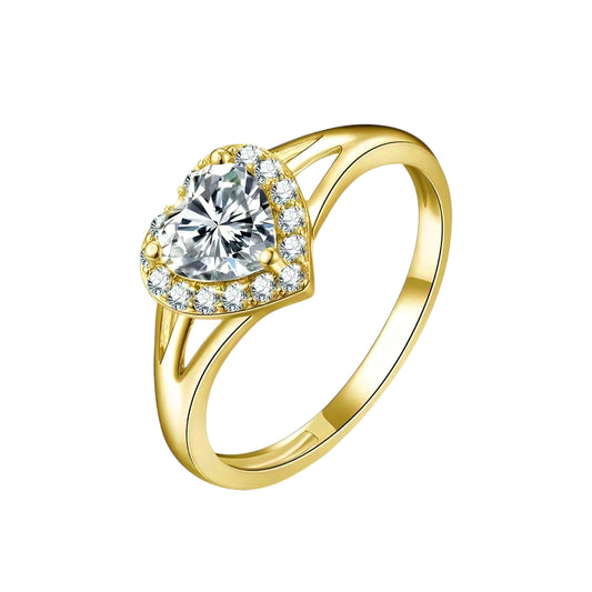 10k real gold ring with 6*6mm moissanite