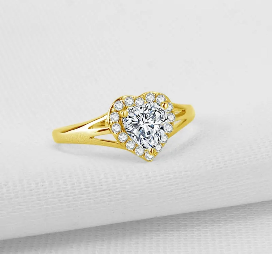 10k real gold ring with 6*6mm moissanite