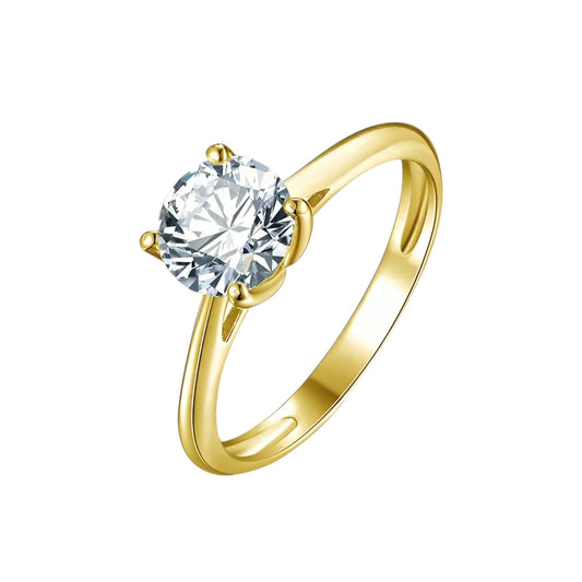 10k solid gold ring with 7mm moissanite