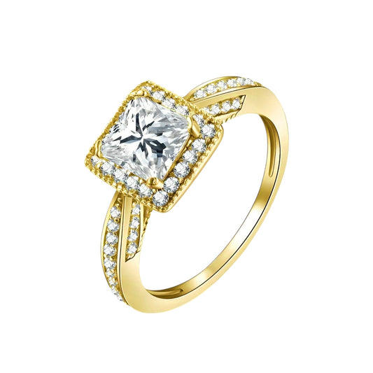10k solid gold ring with 1.2ct sparkling moissanite