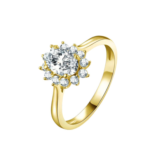 10k solid gold ring with 5*7mm sparkling moissanite
