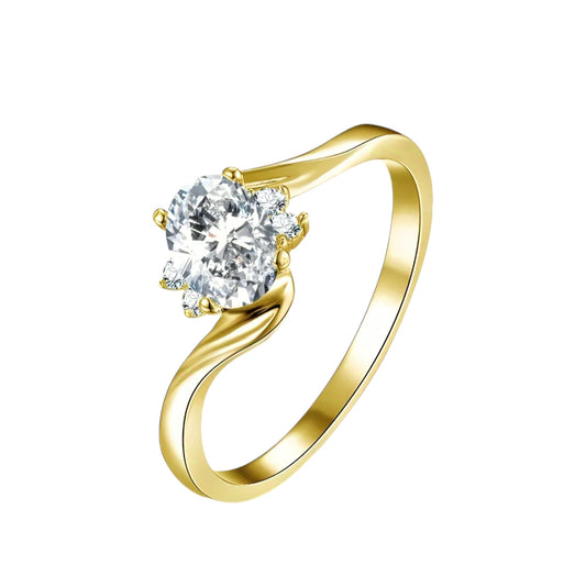 10k solid gold ring with 0.5ct sparkling moissanite