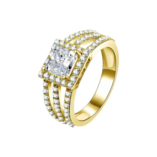 Princess cut 1.2ct moissanite gold ring