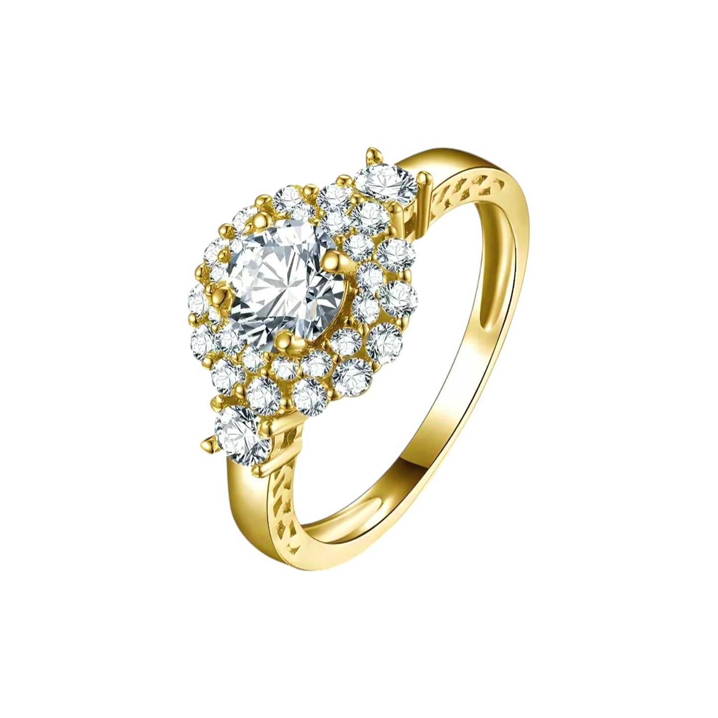 0.6ct unique moissanite gold ring