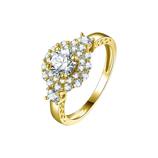 0.6ct unique moissanite gold ring